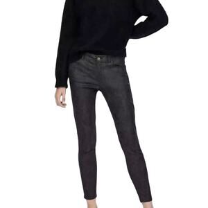 ZARA Z1975 Snakeskin Printed Denim Jeans Pants Waxed Finish 4 X‎ 26